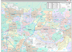 San Gabriel Valley Metro Area Wall Map Premium Style 2026